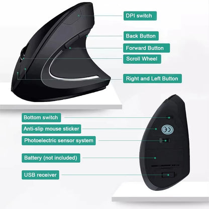 Ergonomic Wireless Silent Optical Mouse