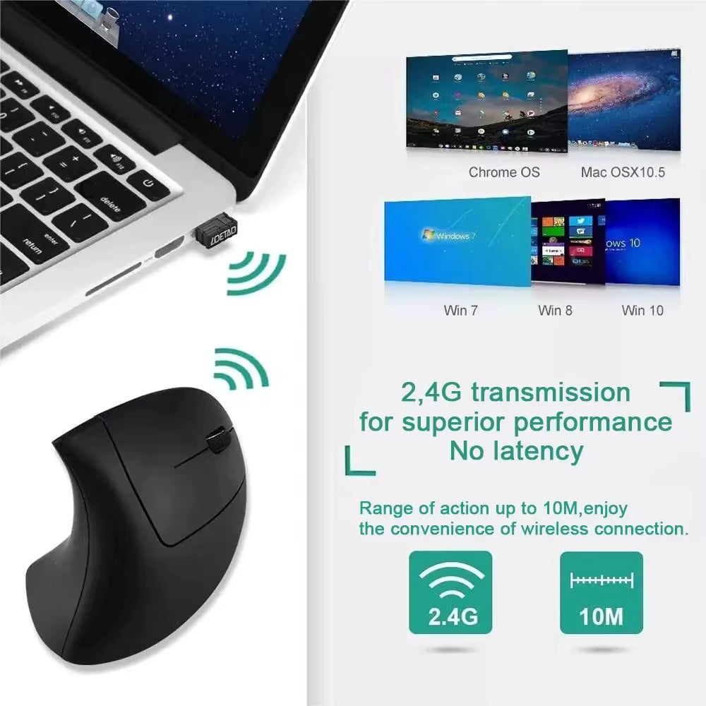 Ergonomic Wireless Silent Optical Mouse