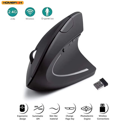 Ergonomic Wireless Silent Optical Mouse