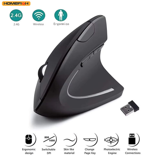 Ergonomic Wireless Silent Optical Mouse