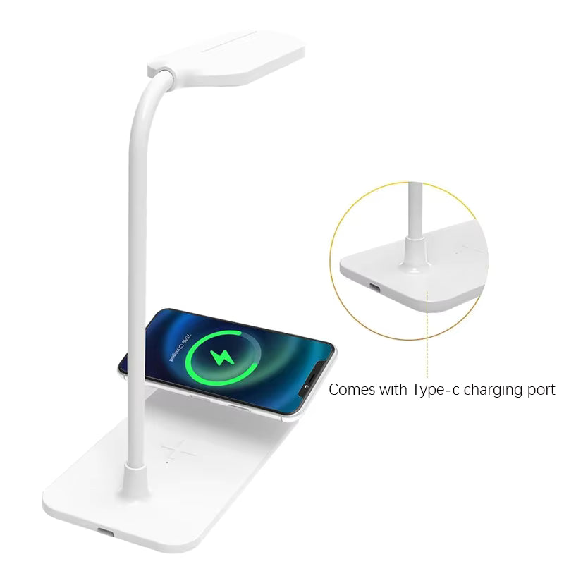 Dimmable LED Desk Lamp with Wireless Charger