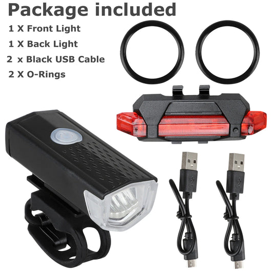USB Rechargeable LED Bike Light – 400 Lumen Front & Rear Cycling Headlight