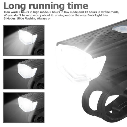 USB Rechargeable LED Bike Light – 400 Lumen Front & Rear Cycling Headlight