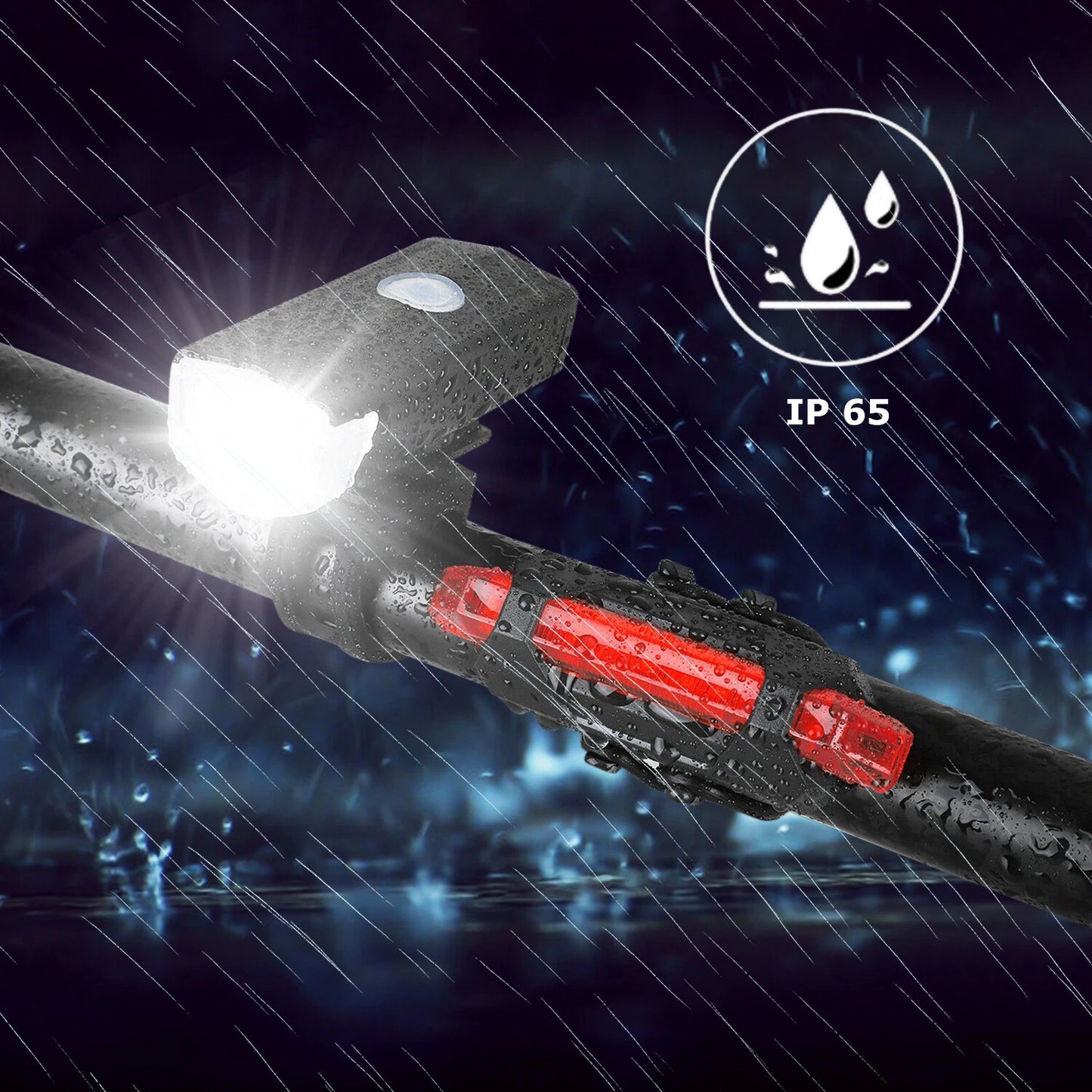USB Rechargeable LED Bike Light – 400 Lumen Front & Rear Cycling Headlight