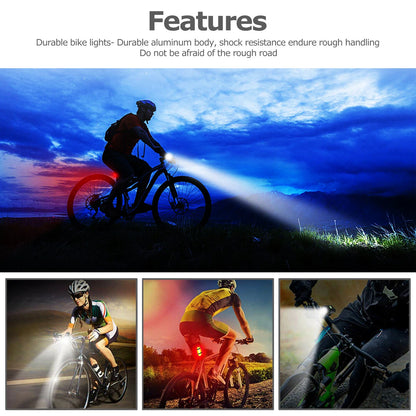 USB Rechargeable LED Bike Light – 400 Lumen Front & Rear Cycling Headlight
